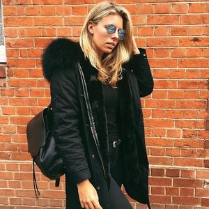 Jane & Tash Faux Black on Black Darling Parka